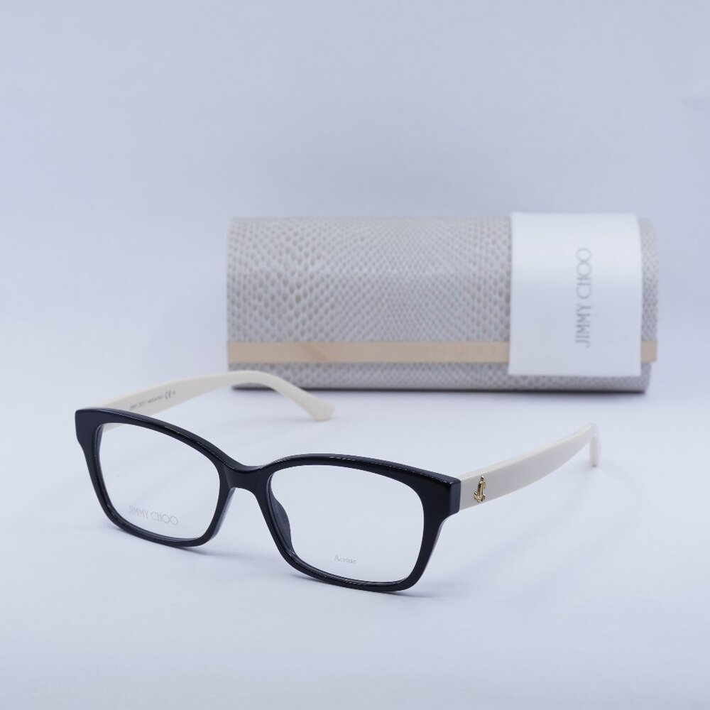 Jimmy Choo JC270 09HT 00 Rectangle Eyeglasses 53mm - Black/Ivory